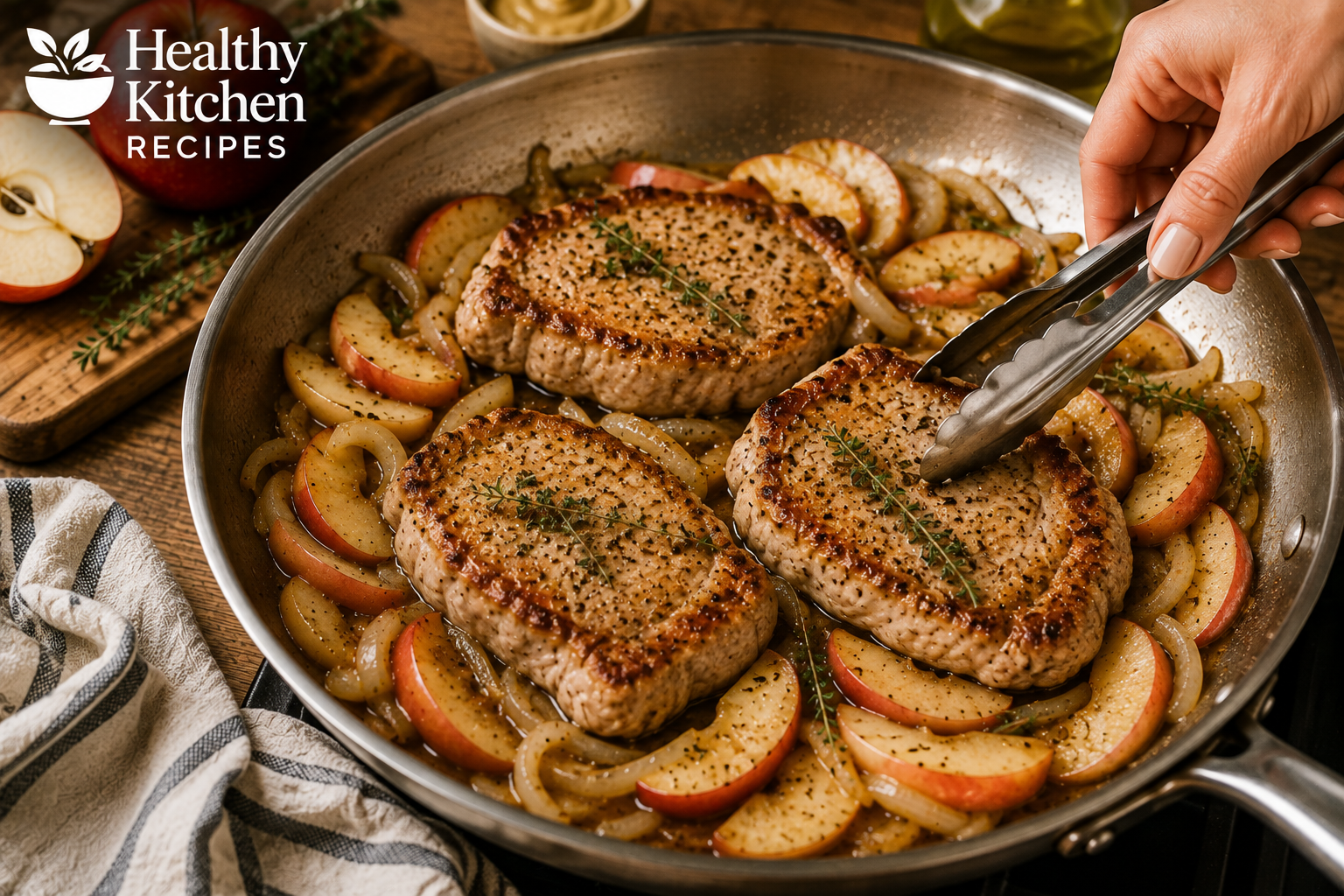 Healthy Pork Chops with Apples