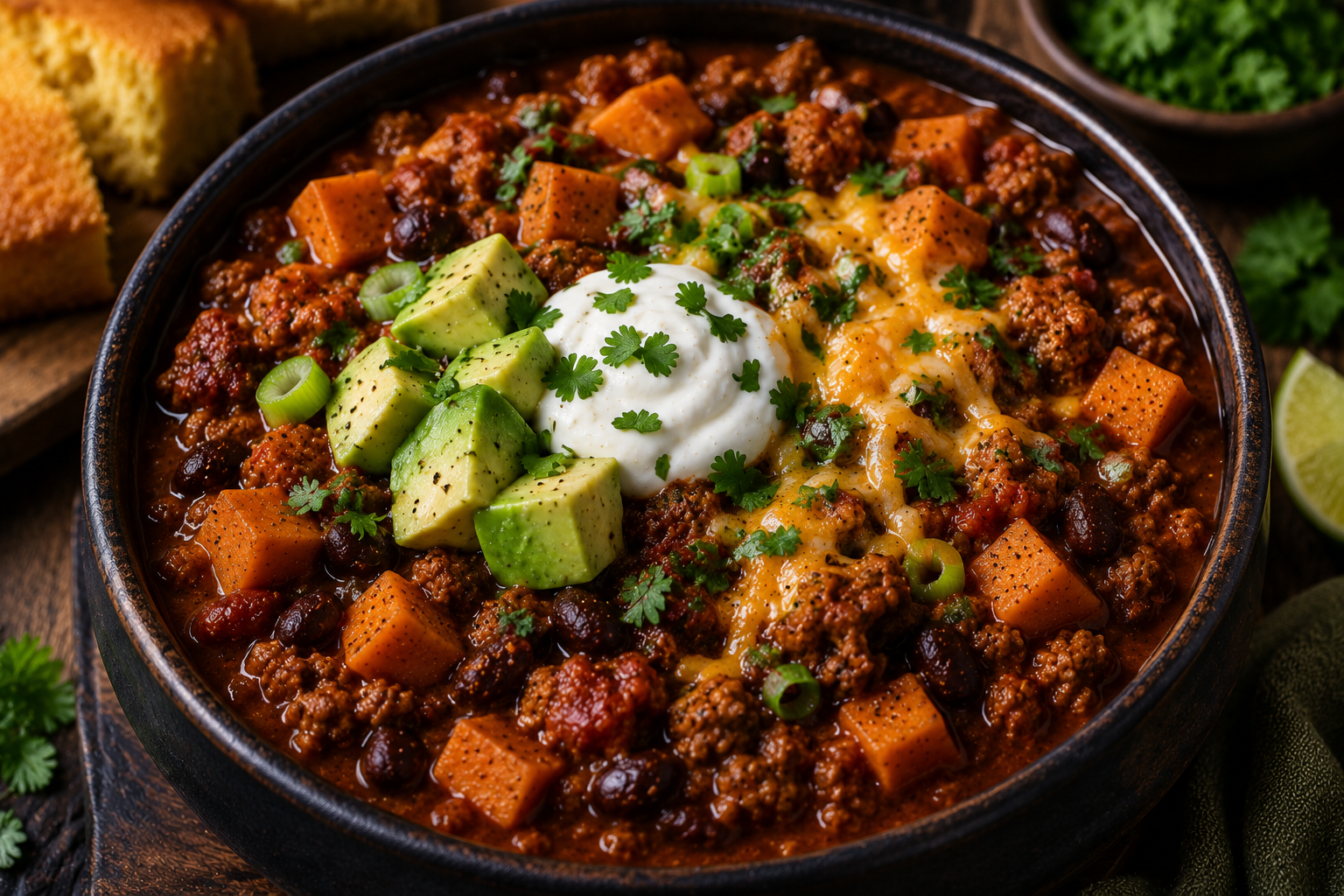 Healthy Turkey Sweet Potato Chili