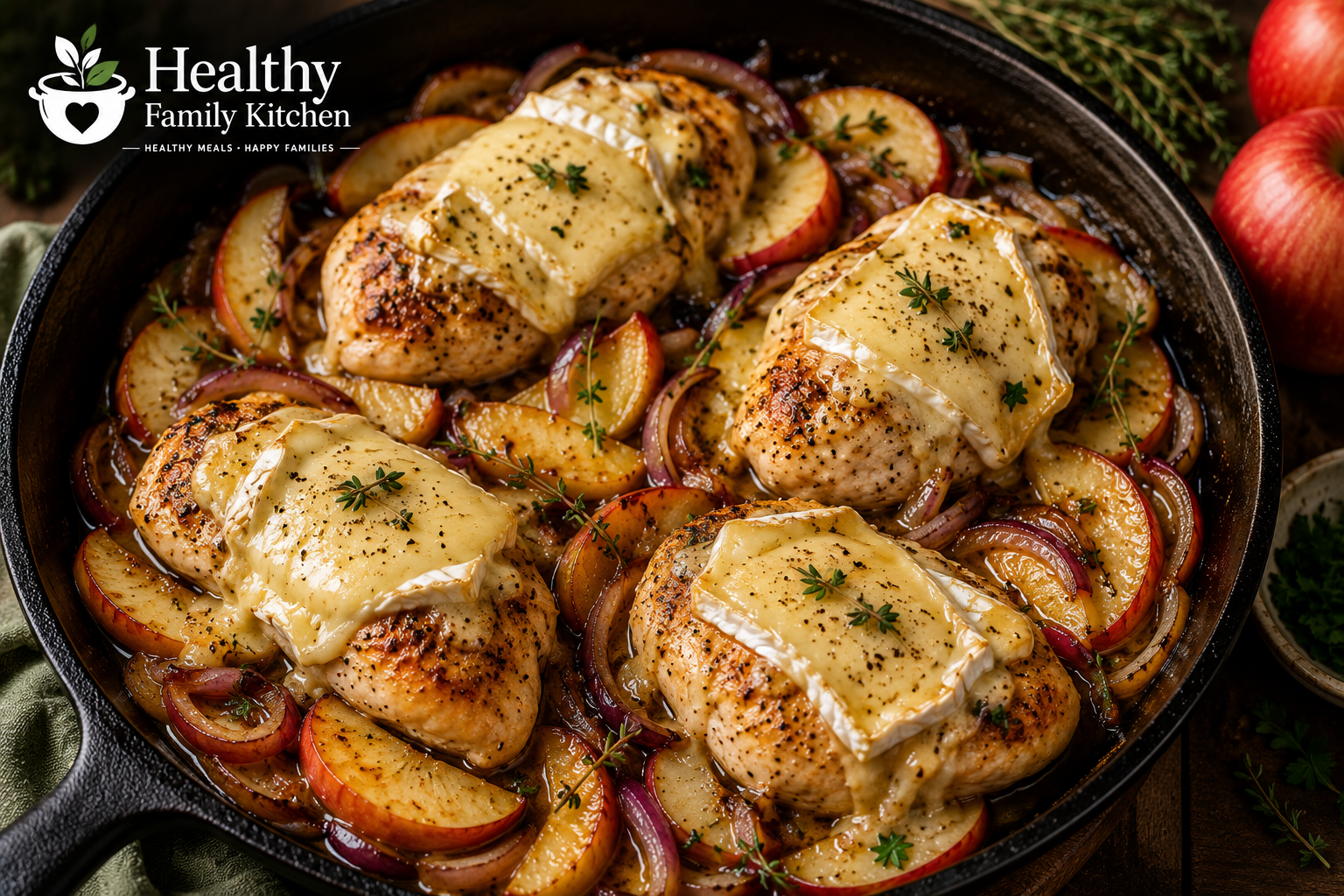 Healthy Baked Brie and Apple Chicken